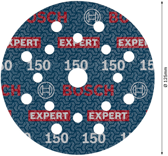 Bosch 2608902402 EXPERT Schuurschijf O780 Met Film Onderlaag - 125mm - K150 (6 Stuks) - Detailed view of the product
