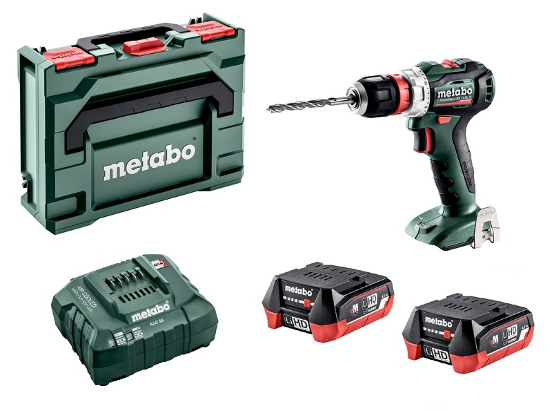 Metabo PowerMaxx BS 12 BL Q 12V LiHD Accu Boor-/schroefmachine Set (2x 4,0Ah Accu) In MetaBOX - Koolborstelloos