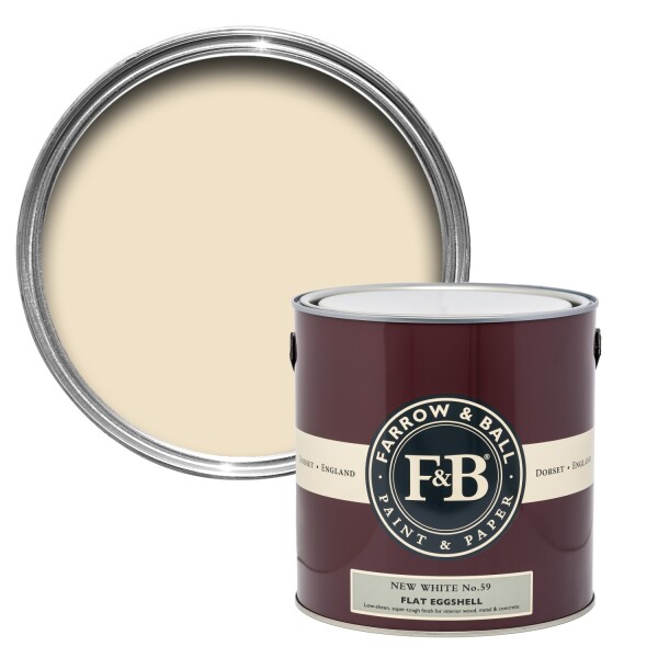 Farrow&Ball Flat Eggshell New White No.59 - 2,5L afbeelding