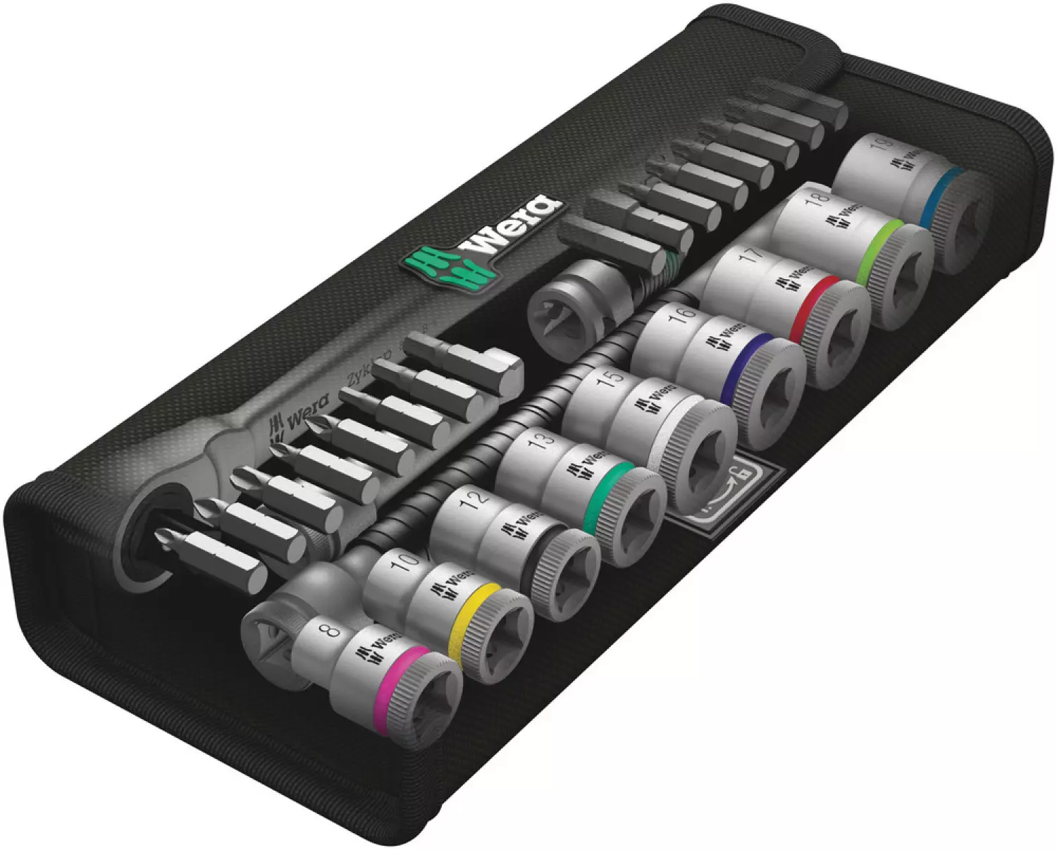 Wera 5004048001 8100 SB 8 Zyklop Metal Doppenset Met Omschakelpal - 3/8'' thumbnail 2