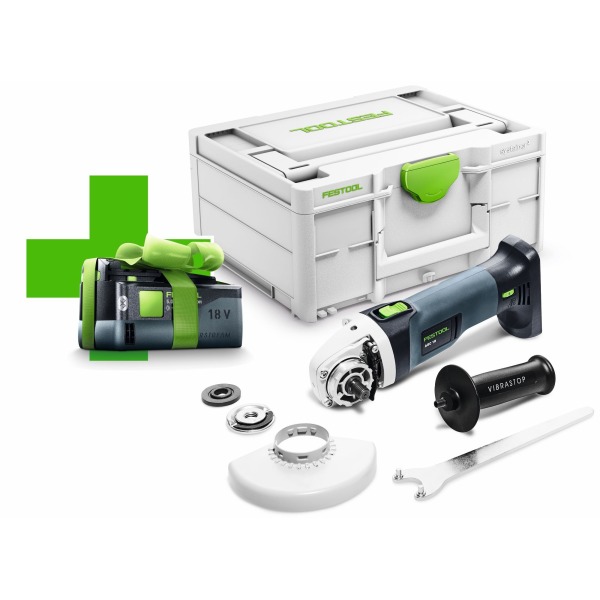 Festool AGC 18-125 EB-Basic ERGO 18V Li-Ion Accu Haakse Slijper In Systainer - Met 5.0 Ah Accu EAN: 4014549391365