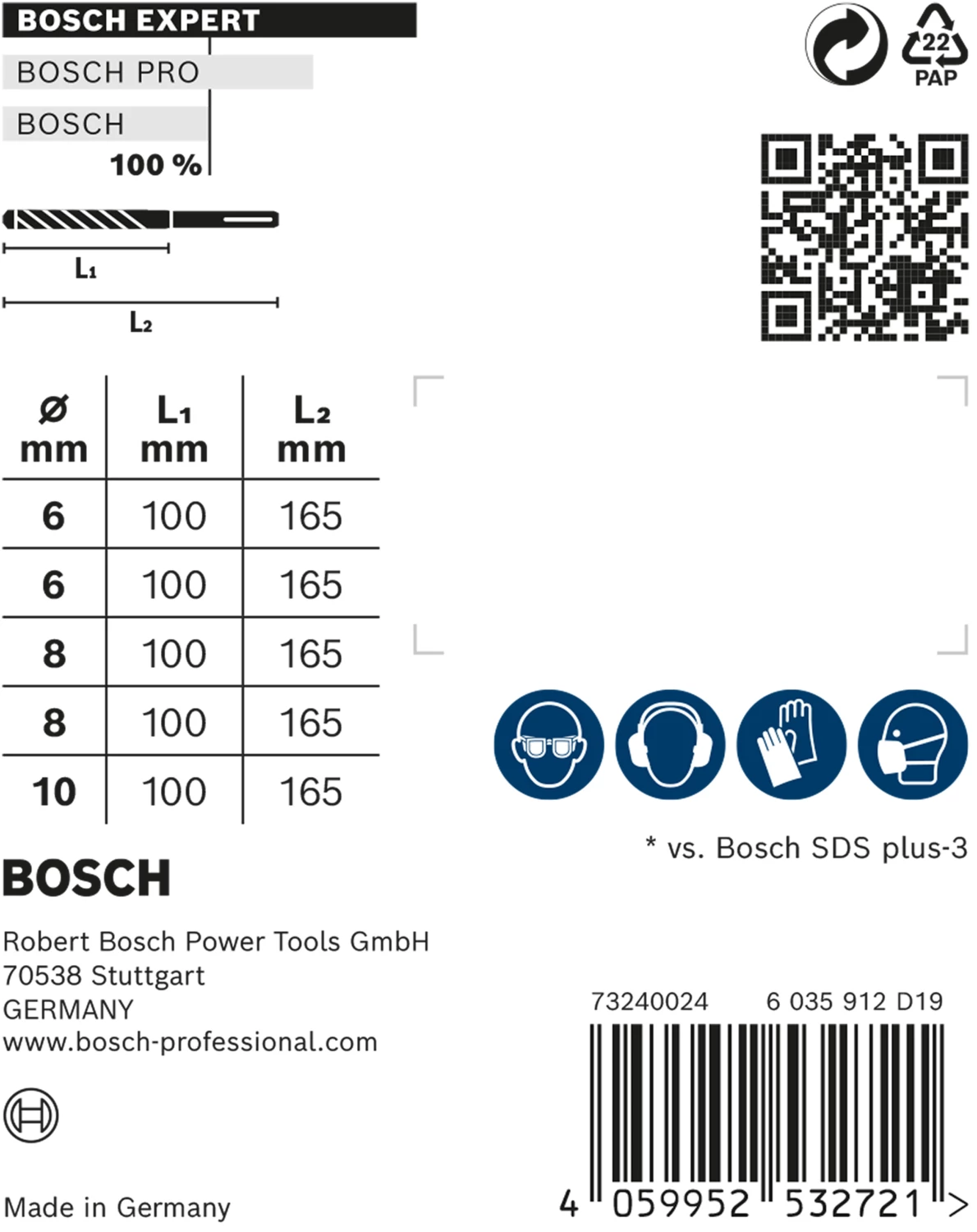 Bosch 2608900198 EXPERT 5-delige SDS Plus-7X Borenset In Cassette - 6/8/10mm thumbnail 3