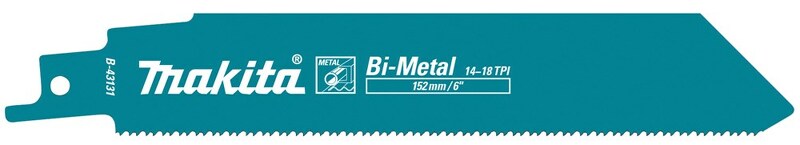 Makita B-43131 Reciprozaagblad - 131 X 152mm - Metaal (5st) EAN: 88381443005