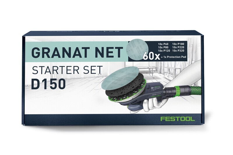 Festool 578667 61-delige Netschuurpapier Set Granat - 150mm - Detailed view of the product