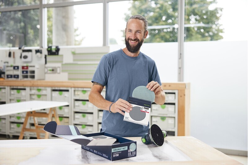 Festool 578667 61-delige Netschuurpapier Set Granat - 150mm - Detailed view of the product