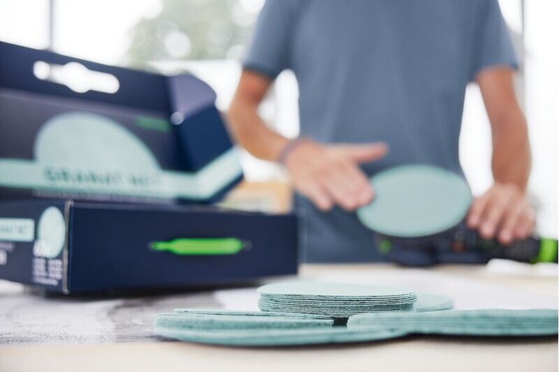 Festool 578667 61-delige Netschuurpapier Set Granat - 150mm - Detailed view of the product