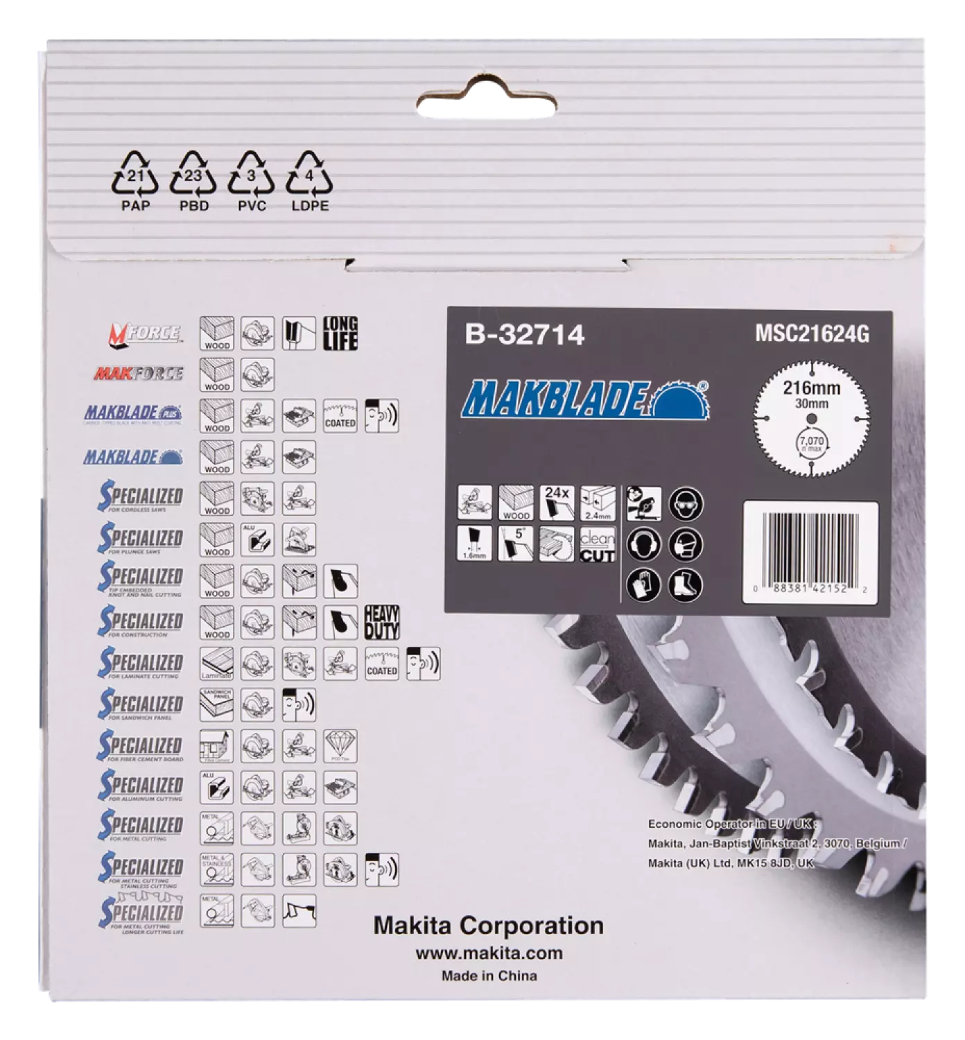 Makita B-32714 Afkortzaagblad Hout thumbnail 4
