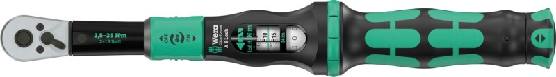 Wera 05075690001 Click-Torque Lock A 5 Draaimomentsleutel Met Omschakelbare Ratel - 2,5-25 Nm - 1/4"