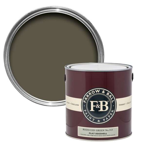 Farrow&Ball Flat Eggshell Reduced Green No.313 - 2,5L afbeelding