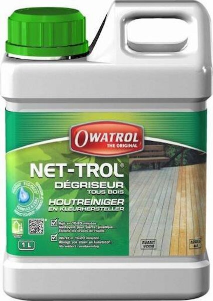 Net-Trol - Houtontgrijzer & ontvetter voor tropische houtsoorten - Owatrol - 1 L