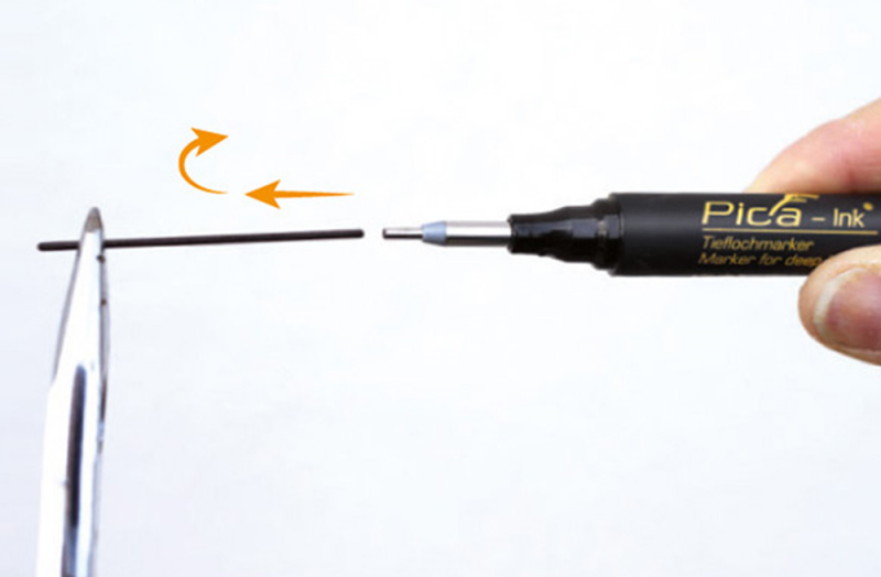 Pica 150/41 Ink Markeerstift Voor Diepe Gaten - Blauw - Detailed view of the product