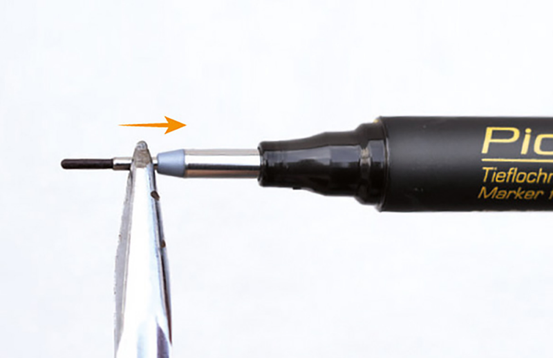 Pica 150/41 Ink Markeerstift Voor Diepe Gaten - Blauw - Detailed view of the product