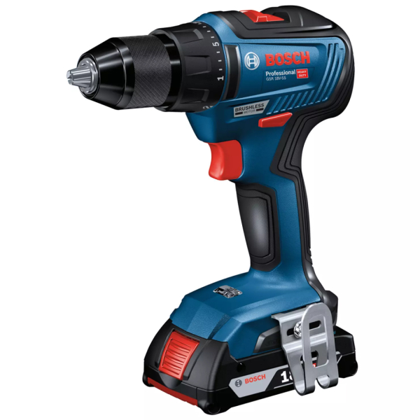 Bosch GDR 18V-200 + GSR 18V-55 Li-ion Accu Combiset (2x 4.0Ah Accu) In L-Case - Detailed view of the product