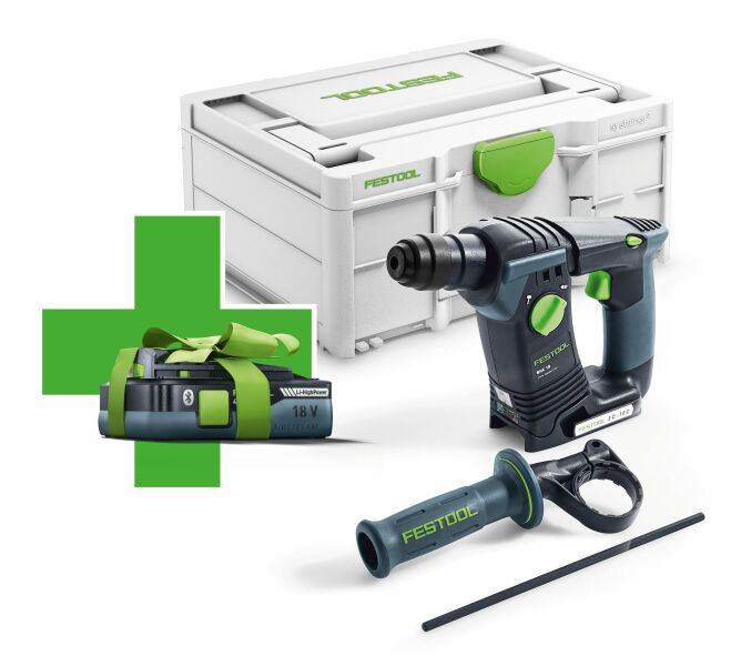 Festool BHC 18-Basic-4.0 - Promo 2022 - 18V Li-Ion accu SDS-Plus boorhamer set in systainer met gratis 4.0Ah accu