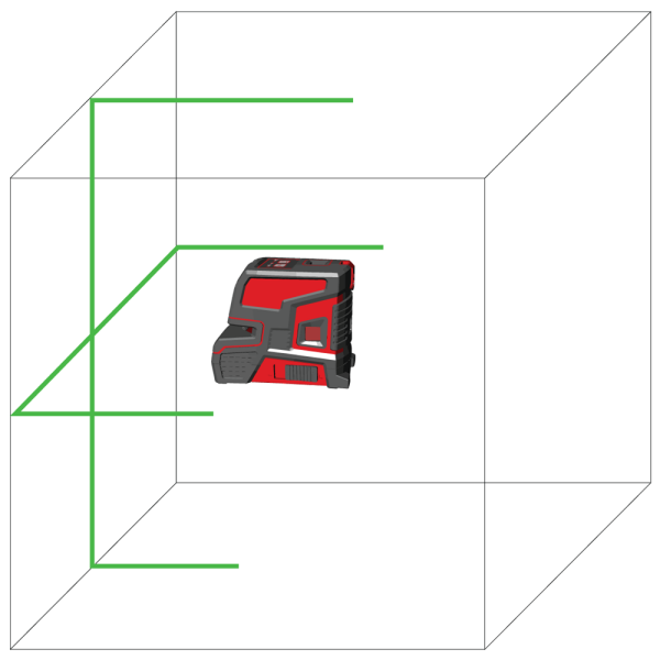Levelfix CL202G Zelfnivellerende Kruislijnlaser In Tas - Groen - 40m - Detailed view of the product