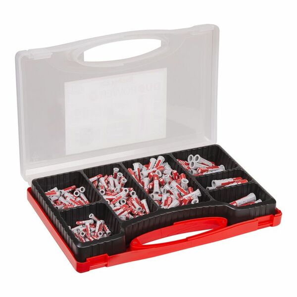 Fischer 535973 280-delige DuoPower Pluggenset In Redbox -Ø5, Ø6, Ø8, Ø10mm - Detailed view of the product