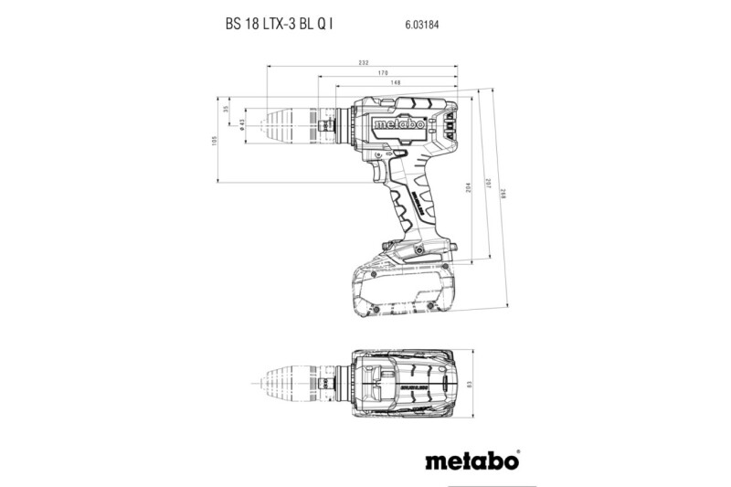 Metabo BS 18 LTX-3 BL Q I 18V LiHD Accu Boorschroefmachine Body In MetaBOX - 130Nm - 68mm - Detailed view of the product