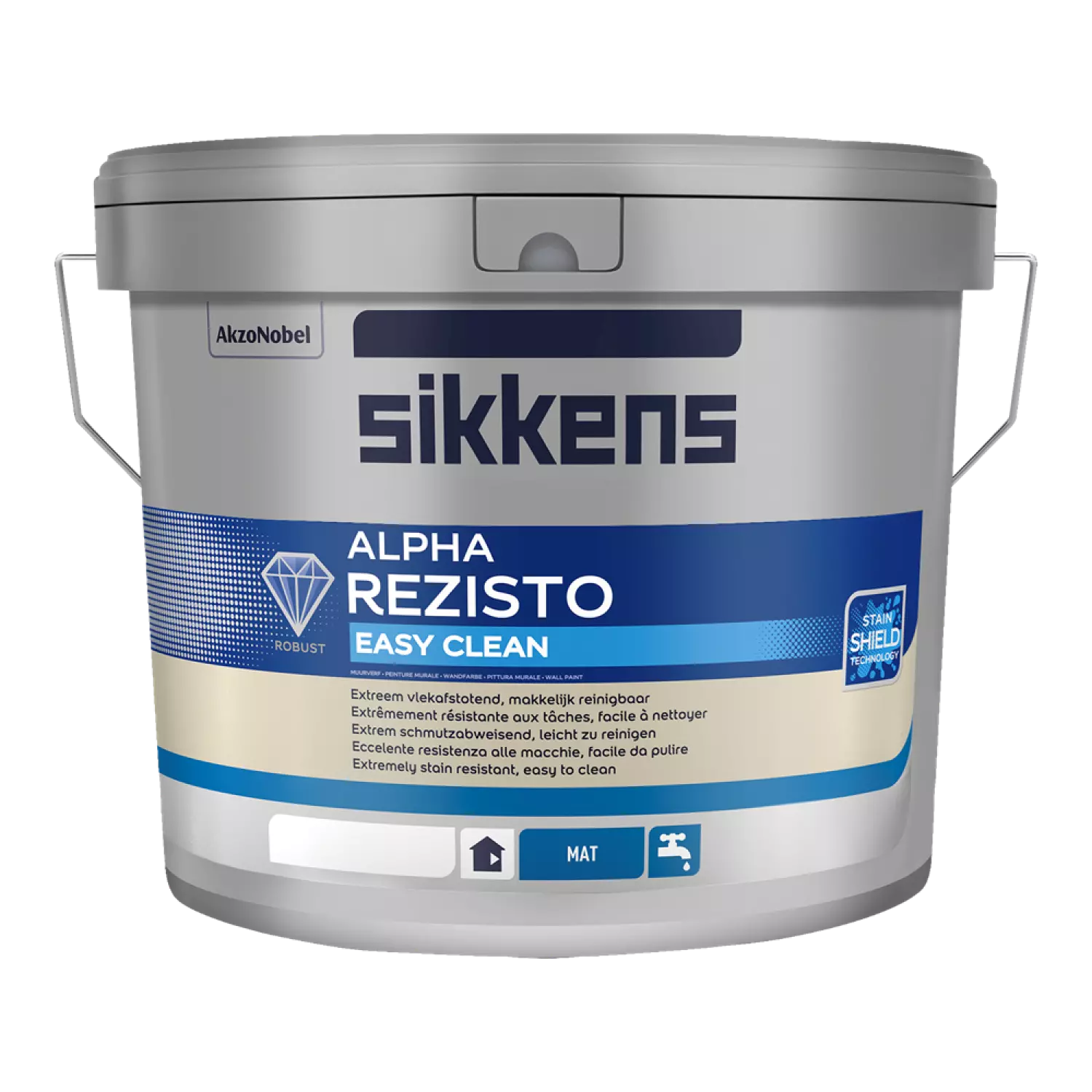 Sikkens Alpha Rezisto Easy Clean Mat - Op Kleur Gemengd - 5L - Muurverf