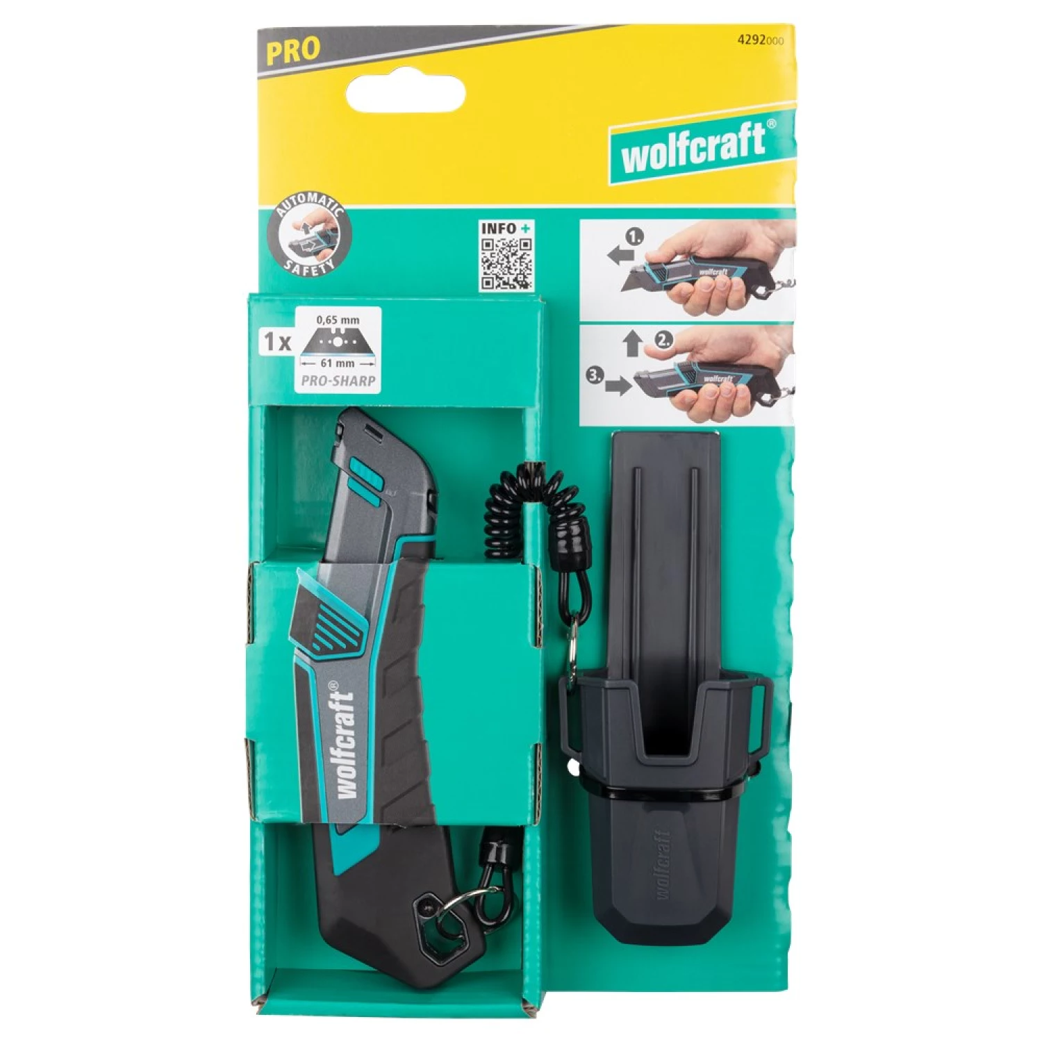 Wolfcraft 4292000 Trapeziummes PRO SAFETY 61 X 0.65mm - Incl. Koker En Spiraalband thumbnail 2