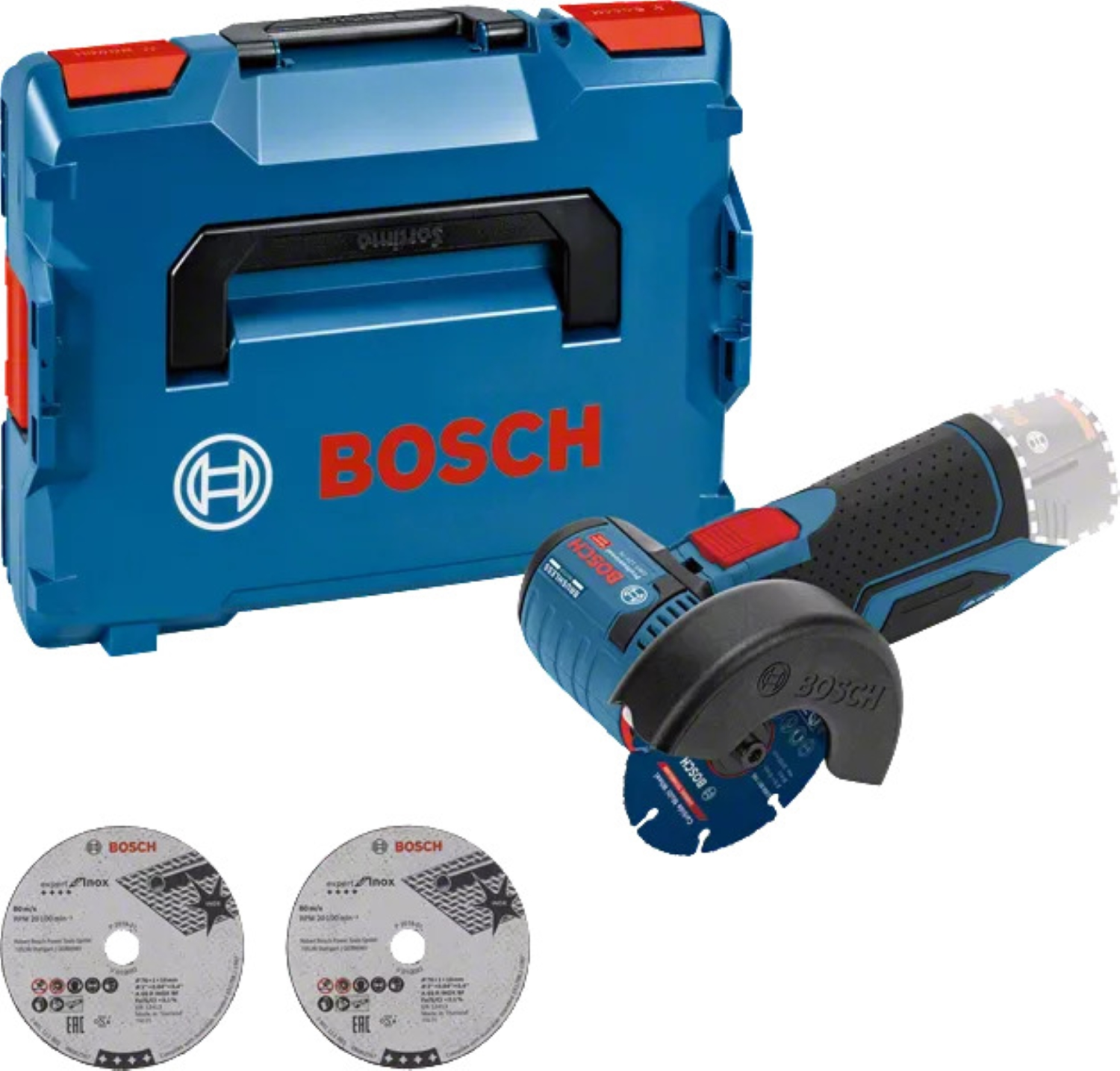 Bosch GWS 12V-76 12V Li-Ion Accu Haakse Slijper Body In L-Boxx - 76mm - Koolborstelloos