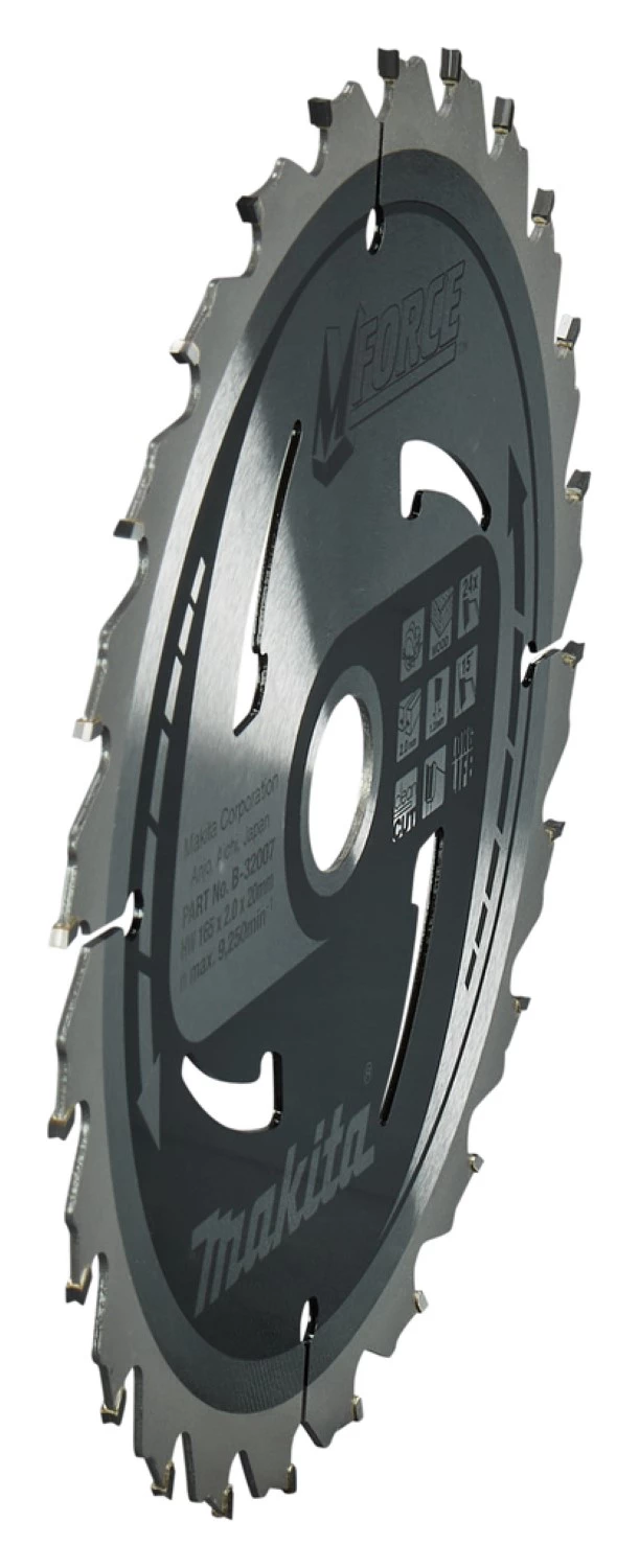 Makita Accessoires Cirkelzaagblad | Hout | Mforce | 165X20X2,0 24T15G - B-32007