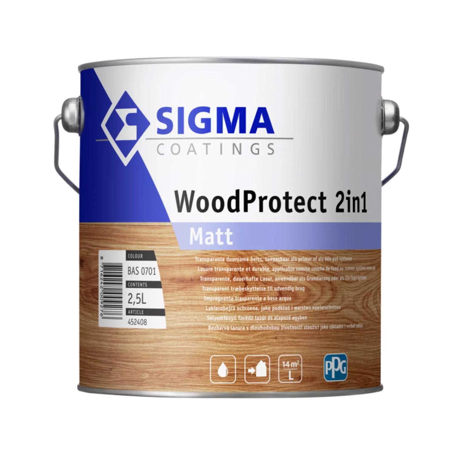 Sigma WoodProtect 2IN1 Matt - Op Kleur Gemengd - 2,5L