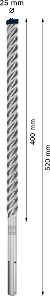 Bosch 2608900241 EXPERT Hamerboor SDS Max-8X - 25x400x520mm - Detailed view of the product