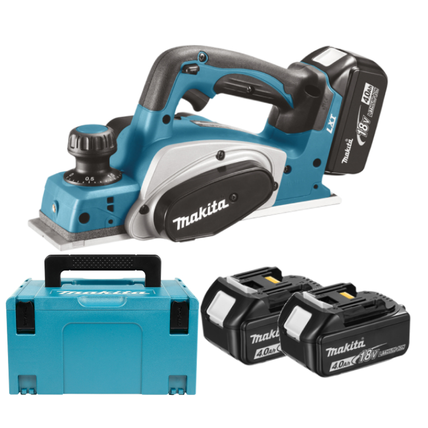 Makita DKP180RMJ 18V Li-Ion Accu Schaafmachine Set (2x 4.0Ah Accu) In Mbox - 82mm - 2mm