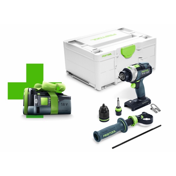 Festool TPC 18/4 I-Basic QUADRIVE 18V Li-Ion Accu Klopboormachine In Systainer - Met 5.2 Ah Accu EAN: 4014549391549