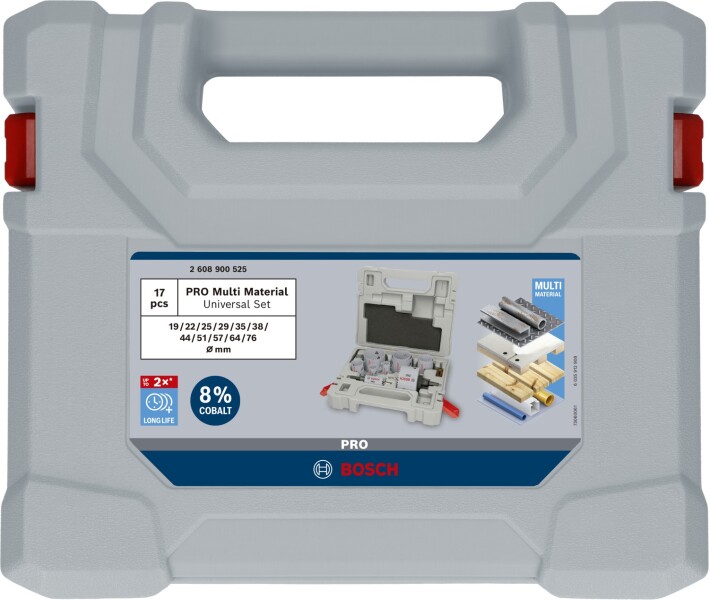 Bosch 2608900525 PRO 17-delige Gatzagenset - Multi Material - 19,22,25,29,35,38,44,51,57,64,76mm - Detailed view of the product