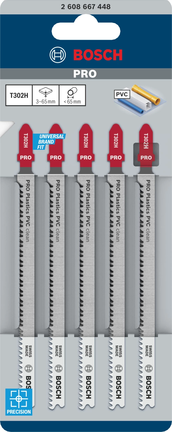 Bosch PRO T302H Plastics PVC Clean Decoupeerzaagblad - 132 Mm - Kunststof (5st) thumbnail 2