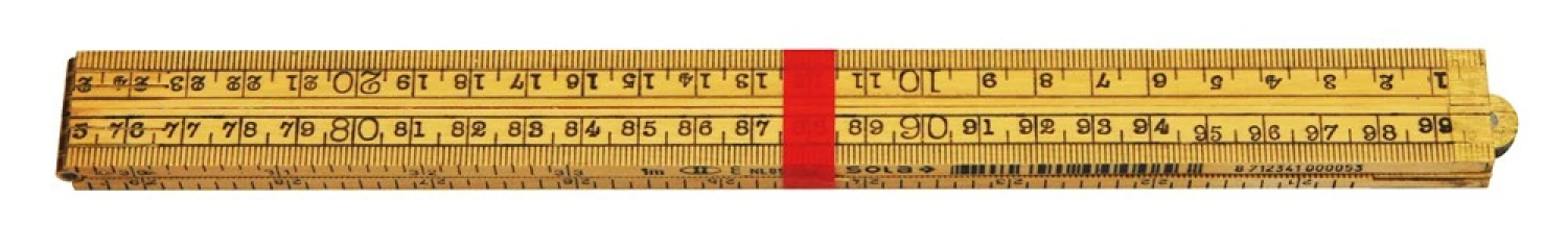 Sola S 1/ 4 SOLA Timmermans Duimstok - Hout - Blank - 1m