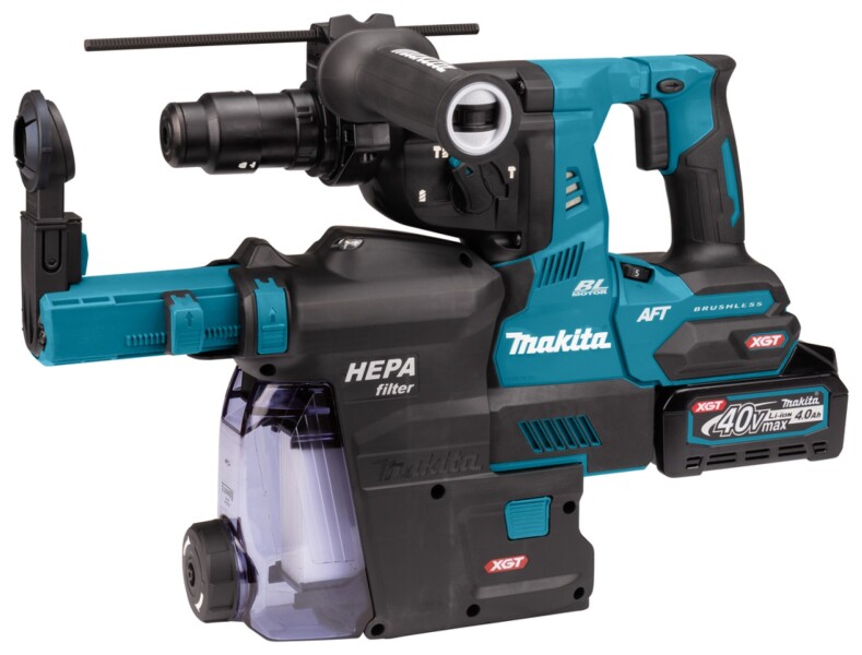 Makita HR002GM204 XGT 40V Max Li-Ion Accu SDS-Plus Combihamer Set (2x 4,0Ah) Incl. Stofafzuigsysteem In Mbox - 2,9J - Koolborstelloos - Detailed view of the product