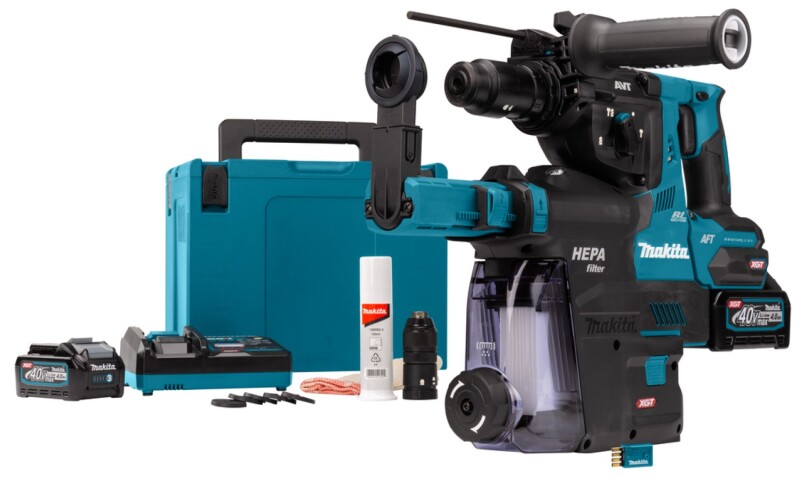 Makita HR002GM204 XGT 40V Max Li-Ion Accu SDS-Plus Combihamer Set (2x 4,0Ah) Incl. Stofafzuigsysteem In Mbox - 2,9J - Koolborstelloos