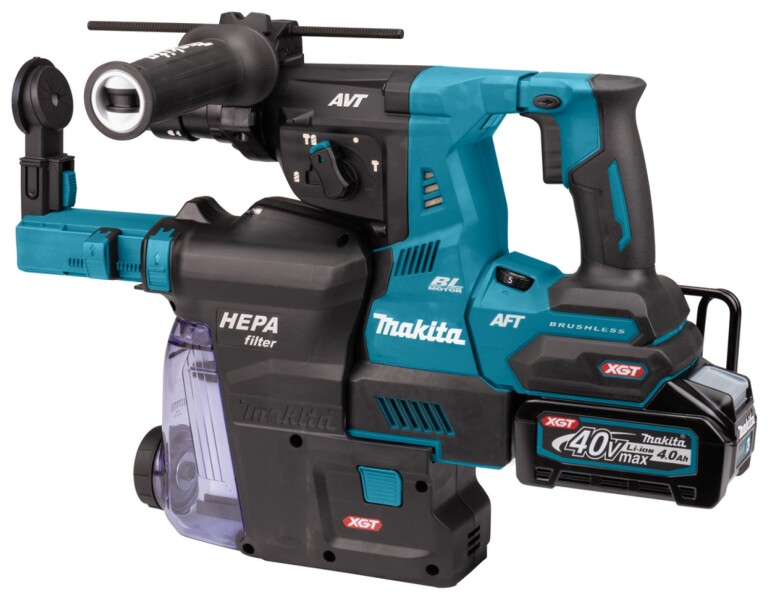 Makita HR002GM204 XGT 40V Max Li-Ion Accu SDS-Plus Combihamer Set (2x 4,0Ah) Incl. Stofafzuigsysteem In Mbox - 2,9J - Koolborstelloos - Detailed view of the product