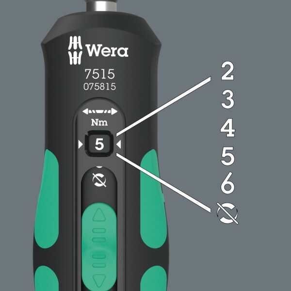 Wera 05075815001 7515 Kraftform Safe-Torque Speed Draaimomentschroevendraaier - 2-6 Nm - Detailed view of the product