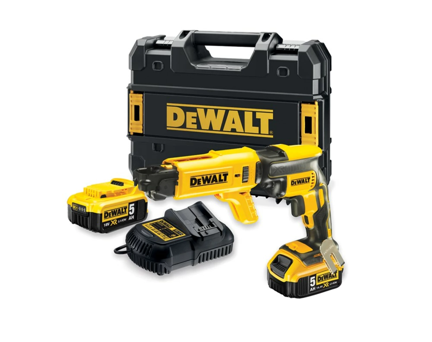 DeWALT DCF620P2K-QW 18V Li-ion XR Accu Gipsschroefmachine / Bandschroefmachine Set (2x 5.0Ah) In TSTAK - Koolborstelloos - 25-57mm
