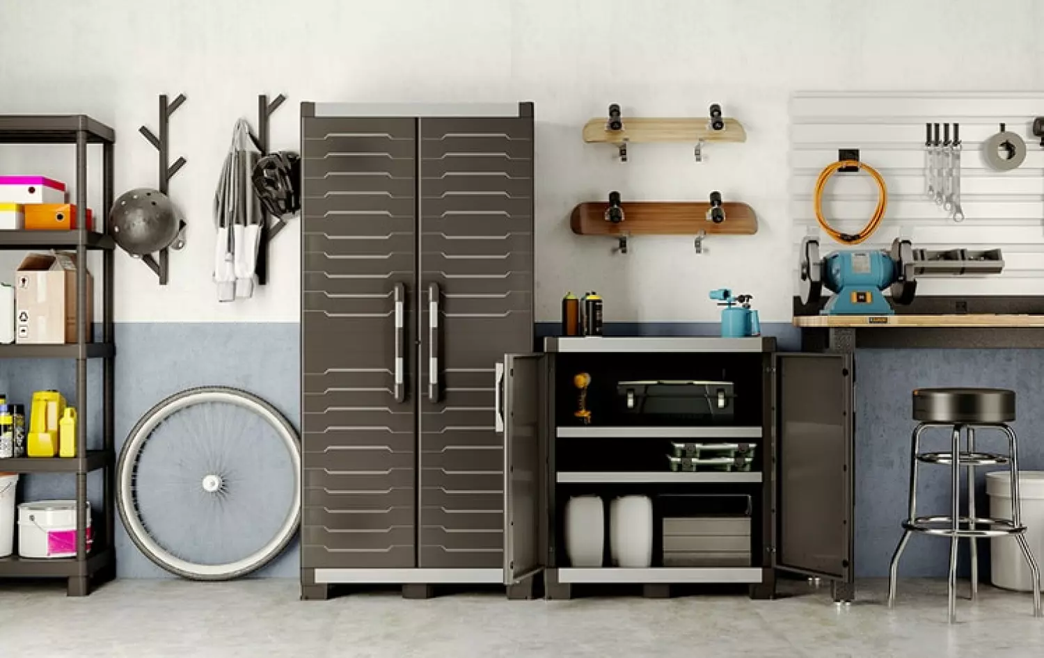 Keter XL Garage Lage Kast - 1 Plank - 89x54x99 cm - Zwart