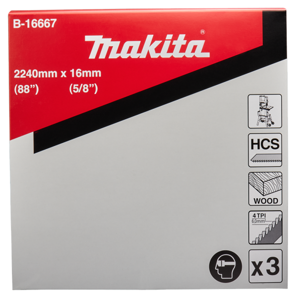 Makita B-16667 Lintzaagblad Voor LB1200F - 2240 X 16mm (3st) - Detailed view of the product