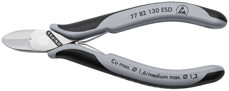 Knipex 77 82 130 ESD Elektronica Zijsnijtang - 130mm - Detailed view of the product