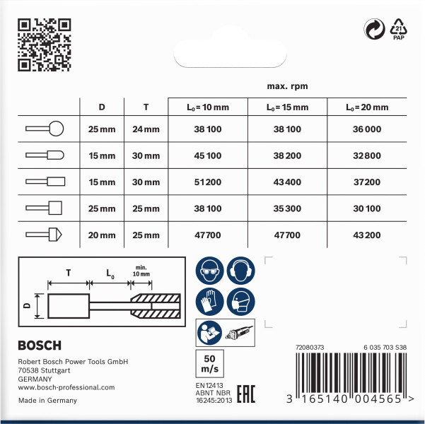 Bosch 1609200286 5-delige Slijpstiftenset - Detailed view of the product