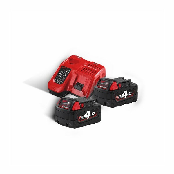 Milwaukee M18 NRG-402 18V Li-Ion Accu Starterset (2x 4.0Ah) + Lader EAN: 4002395287901