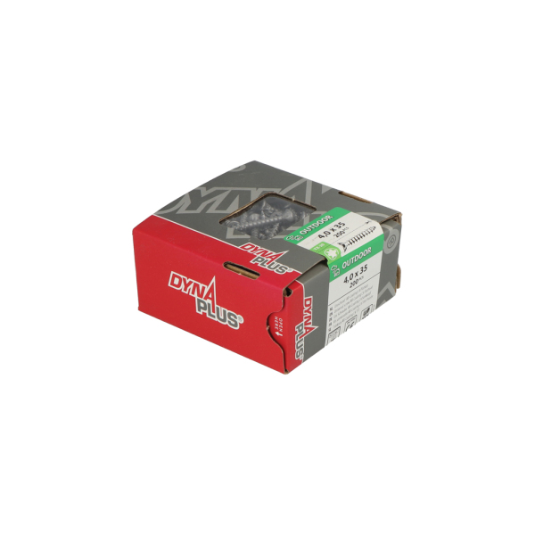 DynaPlus 0281.08.25401 Unischroef - TX20 - 4.0 X 35mm - Platkop - Voldraad - Gecoat (200st) - Detailed view of the product
