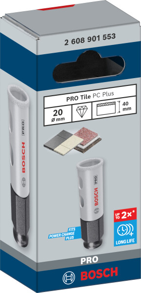 Bosch 2608901553 PRO Tile PC Plus Diamantgatzaag Voor Tegels - 20mm - Detailed view of the product