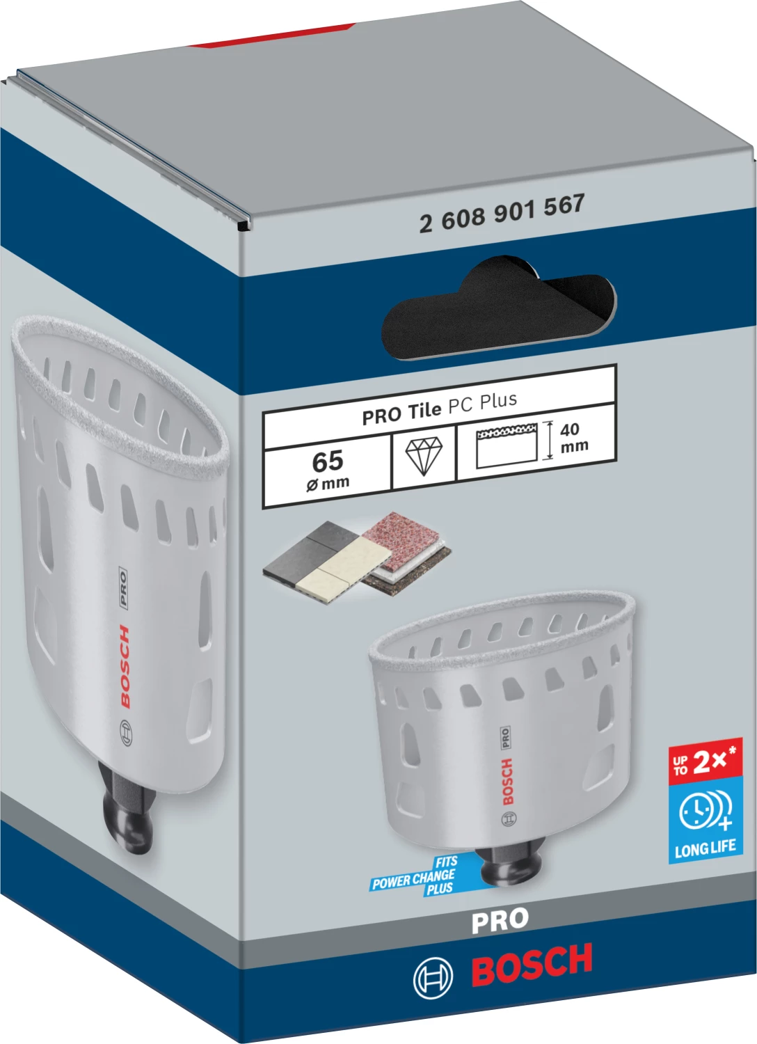 Bosch 2608901567 PRO Tile PC Plus Diamantgatzaag Voor Tegels - 65mm thumbnail 2