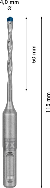 Bosch 2608900057 EXPERT Hamerboor SDS Plus-7X - 4x50x115mm - Detailed view of the product