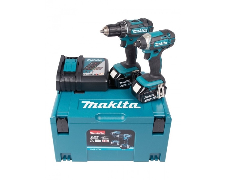 Makita DLX2127MJ 18V Li-Ion Accu Boor-/schroefmachine (DDF482)&Slagschroevendraaier (DTD152) Combiset (2x 4.0Ah) In Mbox