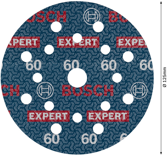 Bosch 2608902399 EXPERT Schuurschijf O780 Met Film Onderlaag - 125mm - K60 (6 Stuks) - Detailed view of the product