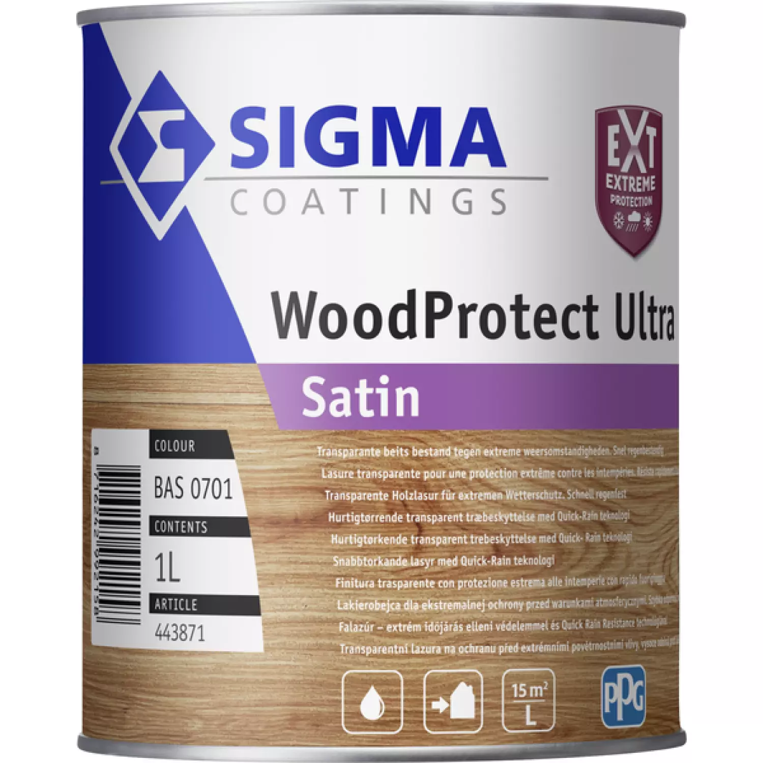 Sigma WoodProtect Ultra Satin - Op Kleur Gemengd - 1L
