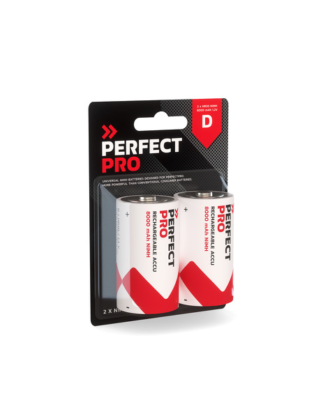 PerfectPro B-D2 Batterij NiMH 8000 MAh, 2 Stuks D - Detailed view of the product